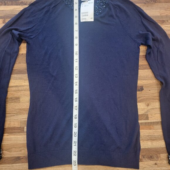 H&M Blue Beaded Neckline & Cuffs Sweater - Picture 5 of 10